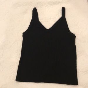 Black Ribbed Tank Top